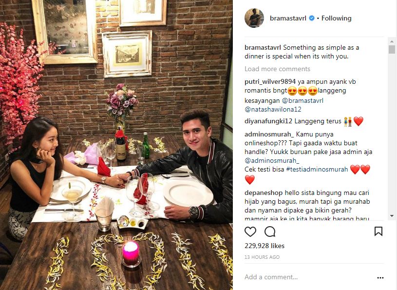 Dinner romantis, Verrel & Natasha Wilona didoakan ini oleh warganet