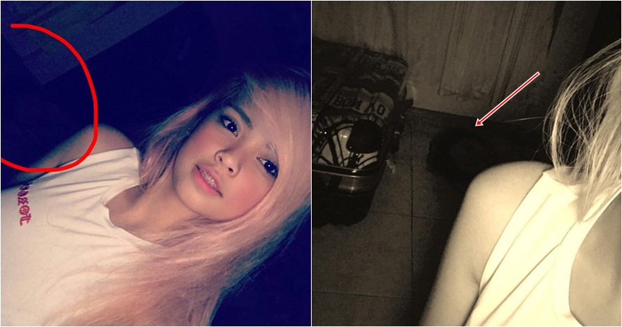 Foto selfie wanita ini ada yang aneh, penampakannya bikin merinding