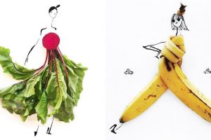 10 Sketsa busana dari buah dan sayuran ini hasilnya bikin takjub 