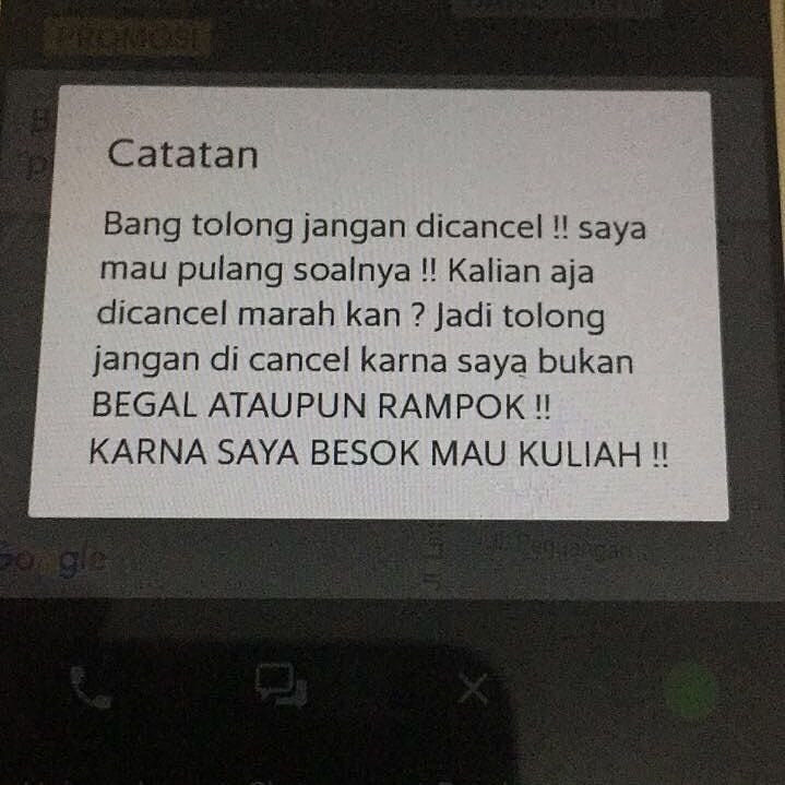Pesan kocak 10 driver ojek online buat penumpang bikin senyum sendiri