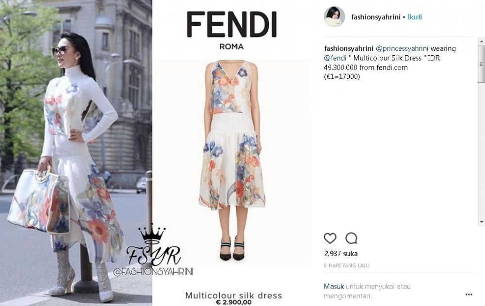 6 Outfit Syahrini ini harganya fantastis, ada yang sampai Rp 50 jutaan