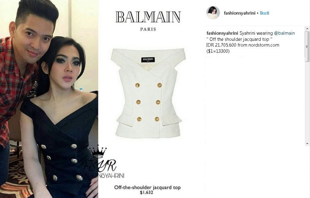 6 Outfit Syahrini ini harganya fantastis, ada yang sampai Rp 50 jutaan