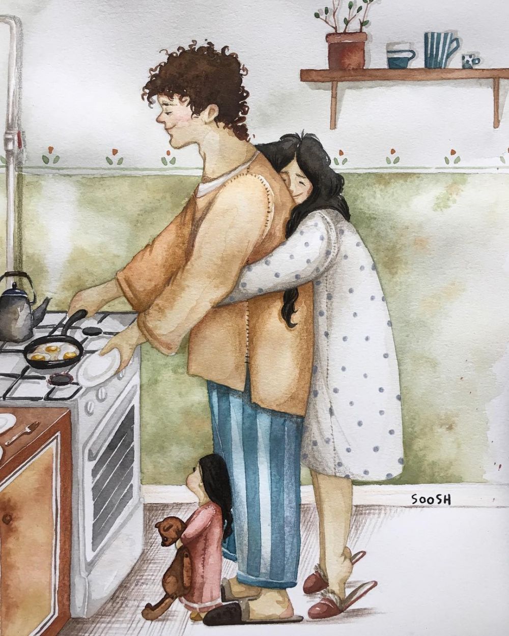 17 Ilustrasi ini gambarkan kehangatan sebuah keluarga, penuh cinta