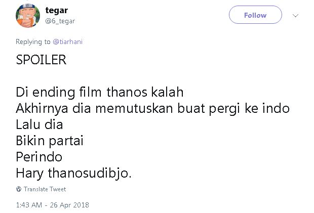 10 Cuitan kocak 'spoiler Infinity War' ini bikin geli-geli jengkel