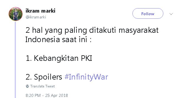 10 Cuitan kocak 'spoiler Infinity War' ini bikin geli-geli jengkel