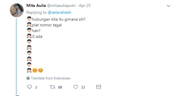 10 Cara jawab status hubungan pakai plat nomor ini bikin ngakak