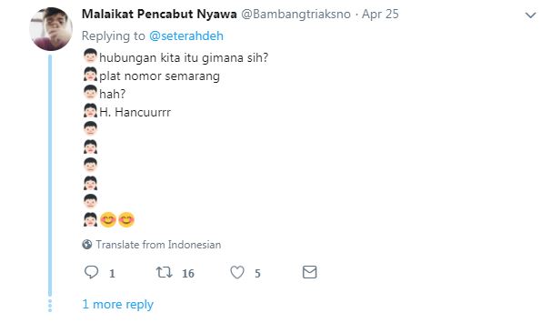 10 Cara jawab status hubungan pakai plat nomor ini bikin ngakak