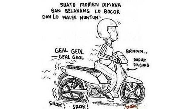 10 Meme 'kehidupan anak motor' ini bikin yang murung jadi senyum lebar