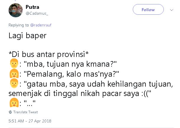 10 Cuitan kocak 'sensinya orang baper' ini lucu-lucu bikin geregetan