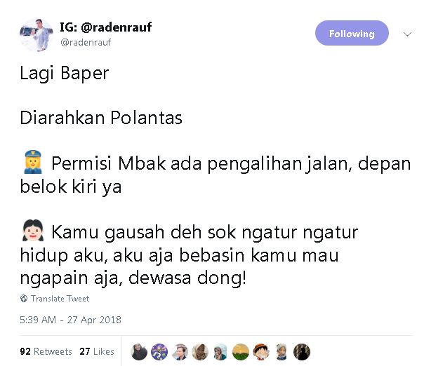 10 Cuitan kocak 'sensinya orang baper' ini lucu-lucu bikin geregetan