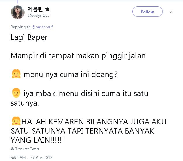 10 Cuitan kocak 'sensinya orang baper' ini lucu-lucu bikin geregetan
