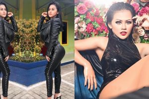 10 Pose seksi Lia Callia, pedangdut yang digigit ular saat pemotretan