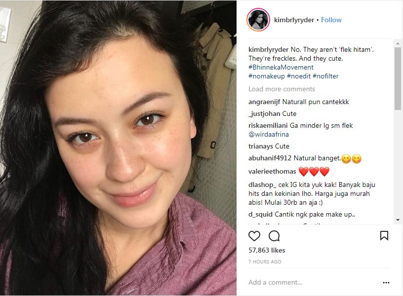 Tak malu pamer wajah tanpa makeup, Kimberly Ryder banjir pujian