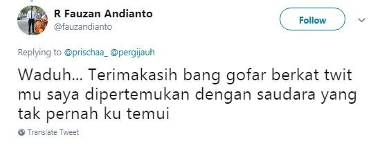 Berawal cuitan Twitter & berujung reuni keluarga bikin senyum sendiri