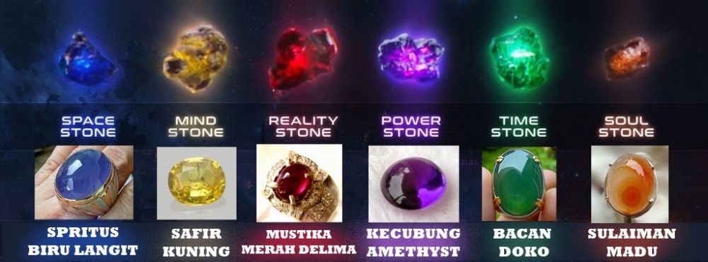 Cocoklogi Infinity Stones dengan batu akik ini bikin tersenyum kecut