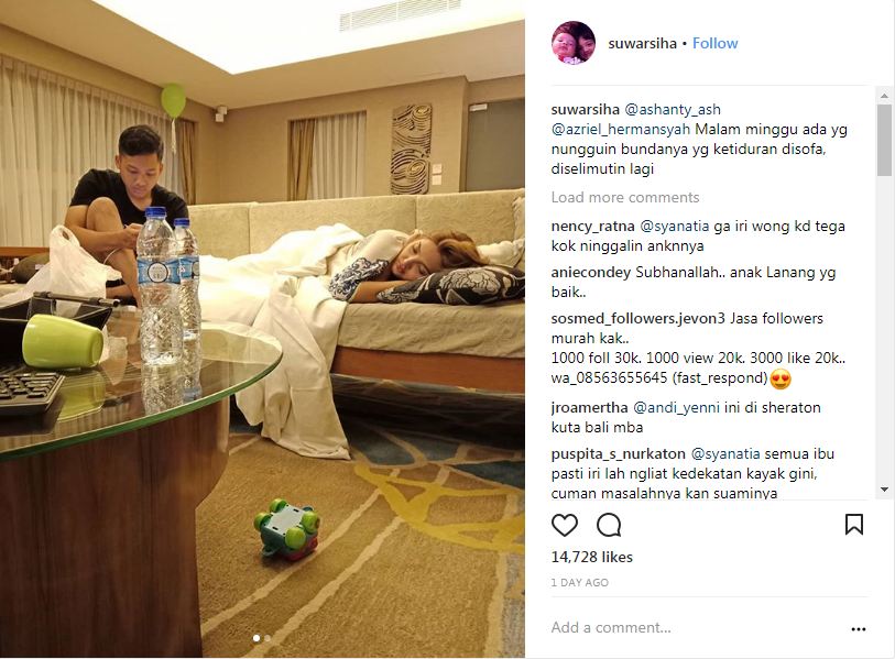 Ashanty ketiduran di sofa, yang dilakukan Azriel ini bikin baper