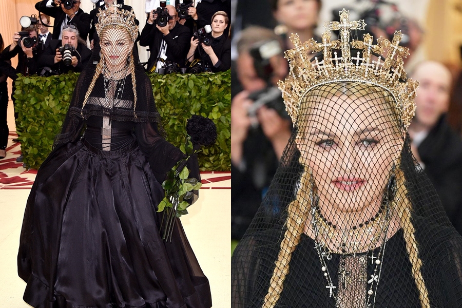 Pesona Madonna pakai mahkota karya desainer Indonesia di Met Gala 2018