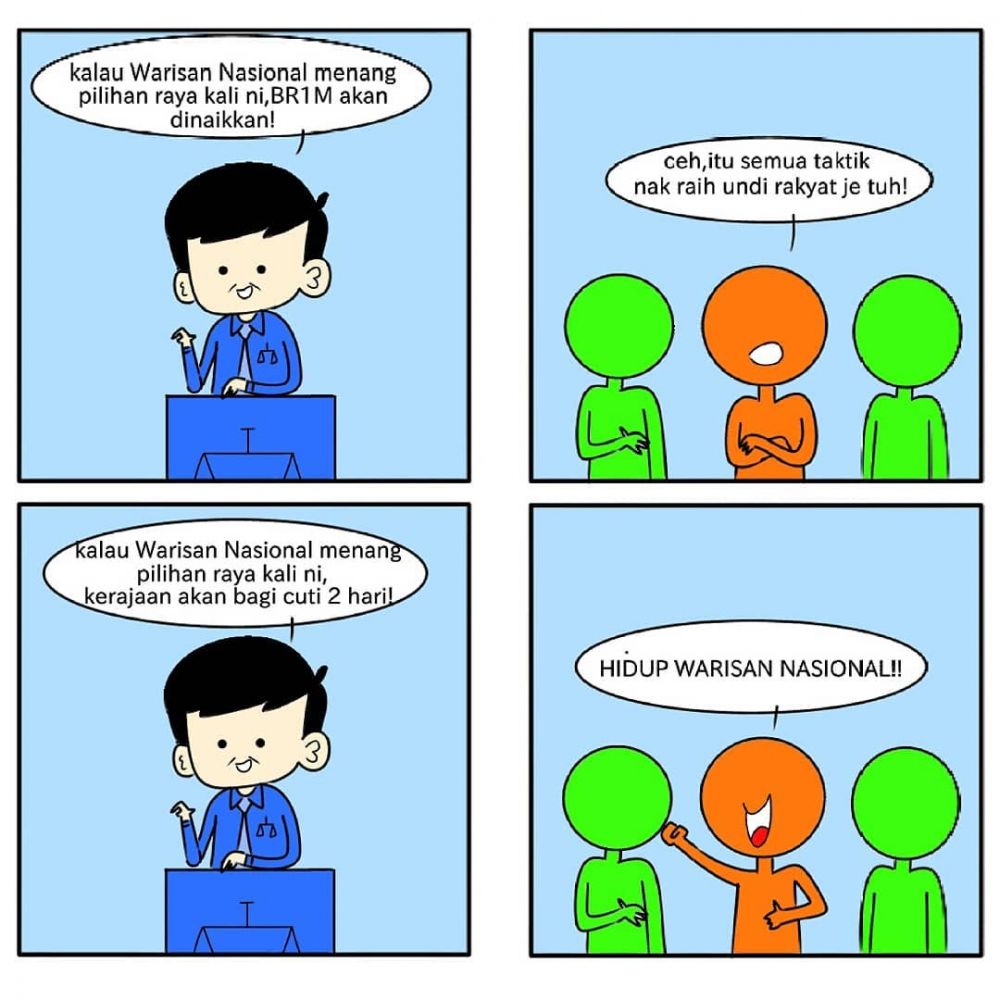 10 Komik strip ala pemilu Malaysia ini kocak abis