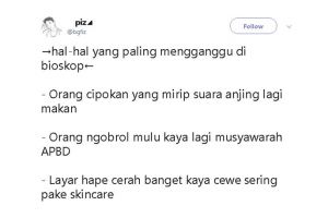 10 Tipe penonton bioskop ngeselin versi netizen, bikin pengen nampol