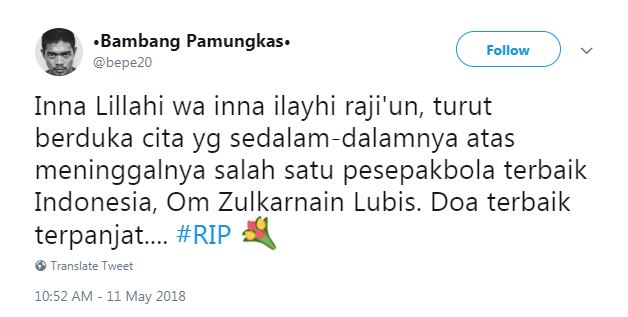 Zulkarnain Lubis, si Maradona dari Indonesia meninggal dunia