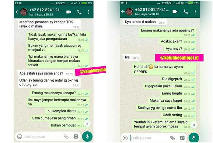 8 Chat keluhan pelanggan ke driver ojol ini bikin ikut ngelus dada