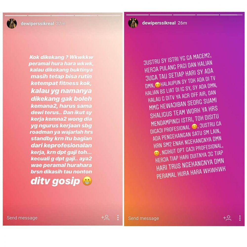 Hapus foto dengan suami, ini isi curhatan panjang Dewi Perssik