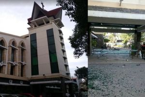 Penampakan kondisi 3 gereja di Surabaya yang menjadi lokasi teror bom