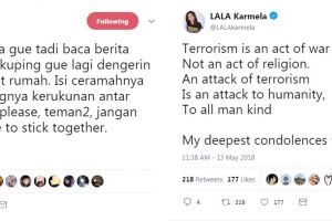 Cuitan duka 7 seleb atas pengeboman di Surabaya