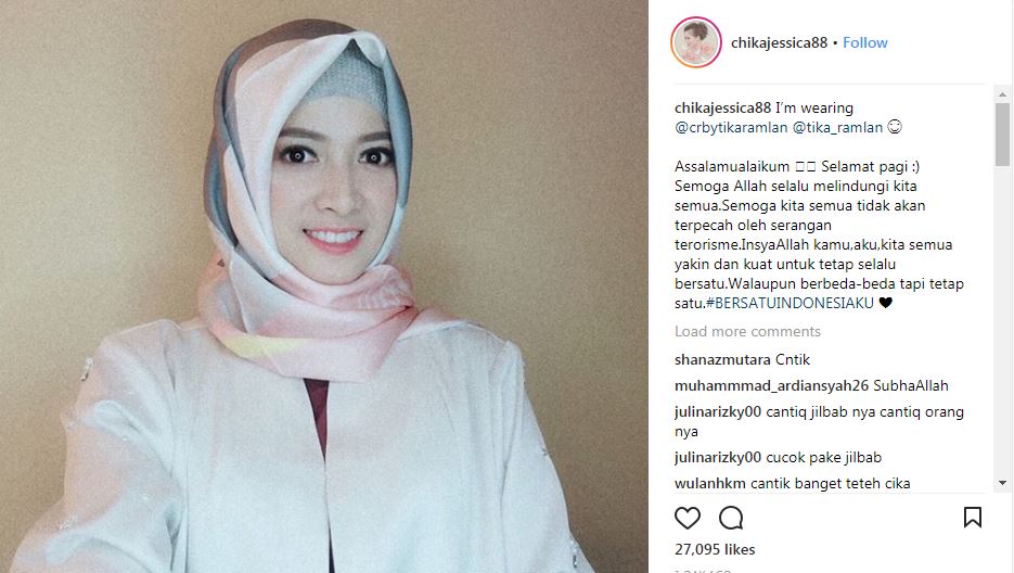 Tampil cantik dengan balutan hijab, Chika Jessica disanjung selangit