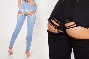 Sobek di bagian pantat, celana jeans ini dijual ratusan ribu rupiah