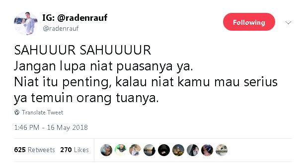 10 Cuitan kocak 'orang baper lagi sahur' ini lucunya ceriakan puasamu