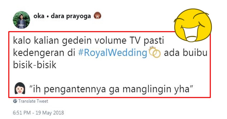 10 Cuitan kocak #RoyalWedding ala warganet Indonesia ini lucu pol
