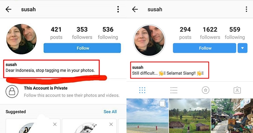 Punya nama IG 'Susah', bule ini kesal banyak di-tag orang Indonesia
