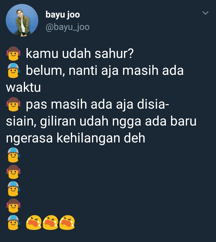 10 Cuitan kocak warganet soal sahur ini bakal bikin kamu cekikikan