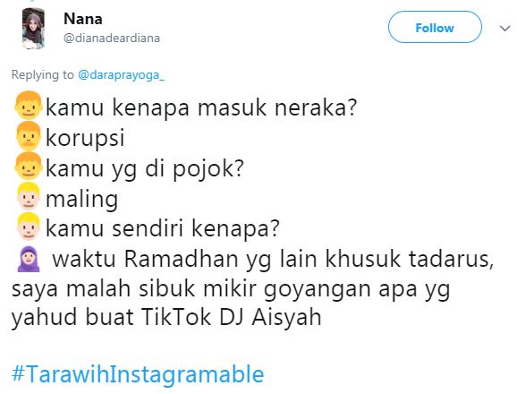 10 Cuitan kocak #TarawihInstagramable ini bikin tepuk jidat