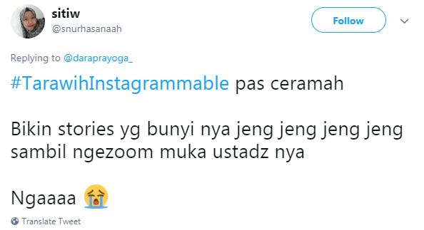 10 Cuitan kocak #TarawihInstagramable ini bikin tepuk jidat