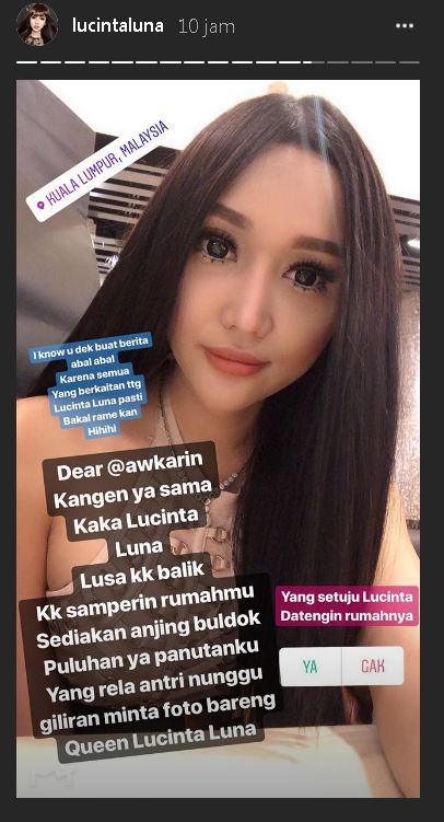 Sindir Lucinta Luna di Instagram, Awkarin disebut cari sensasi