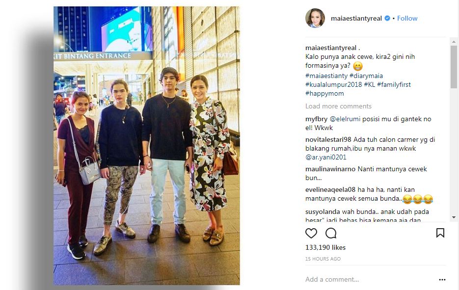 Liburan tanpa El, Maia Estianty sebut Marsha Aruan anak perempuannya?