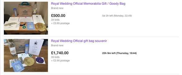 Goodie bag pernikahan Pangeran Harry-Meghan dijual, harganya fantastis