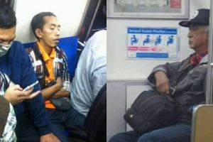 5 Orang mirip tokoh terkenal ini tiba-tiba muncul di KRL, bikin heboh