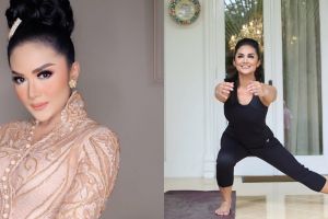 7 Gaya Krisdayanti saat olahraga, tubuhnya lentur banget