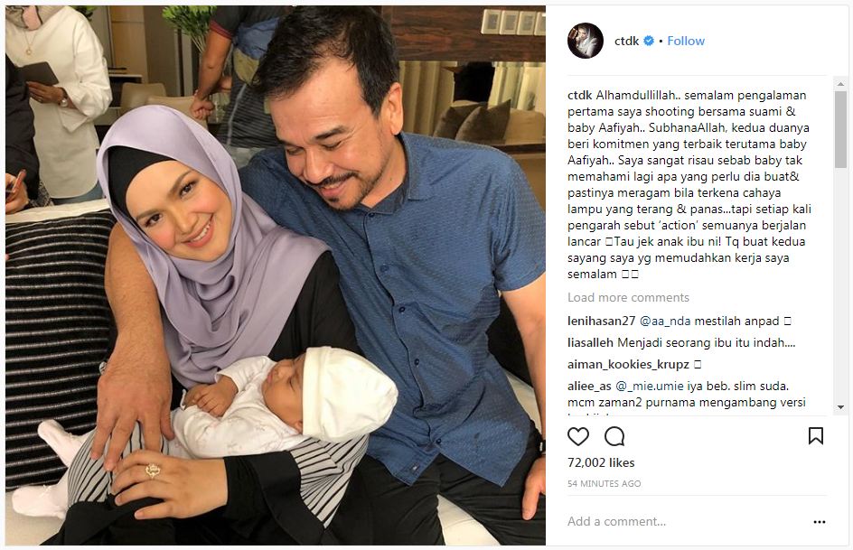 Momen Siti Nurhaliza ajak bayinya syuting perdana, saling kooperatif