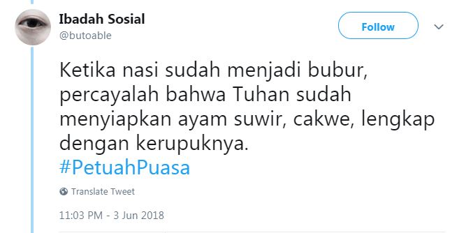 10 Cuitan 'Petuah Puasa' ini bikin tersenyum lahir dan batin