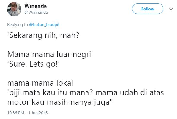 10 Perbedaan kocak 'ibu luar negeri vs ibu lokal' saat ngajak pergi