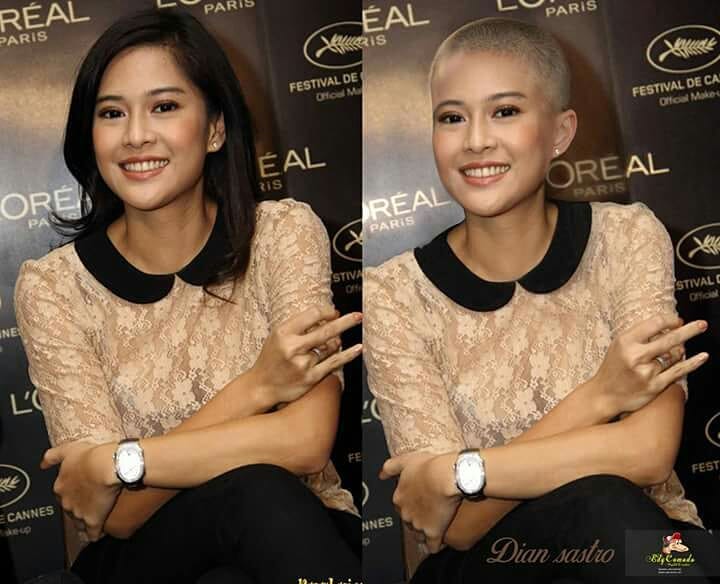 Kocak pol, begini jadinya kalau 8 seleb cantik berkepala gundul