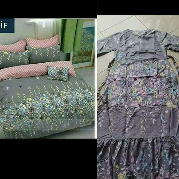 7 Momen tak sengaja baju mirip motif gorden & sprei, bikin tepuk jidat