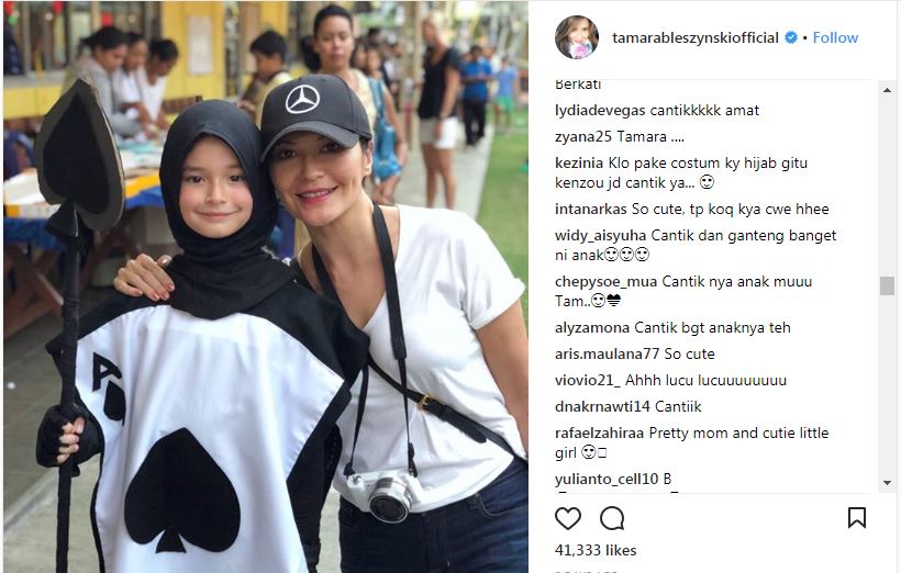 Kenakan kostum bertutup kepala, putra Tamara Bleszynski disebut cantik