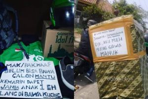 8 Papan tulisan sopir ojek online lagi mudik ini pesannya kocak abis