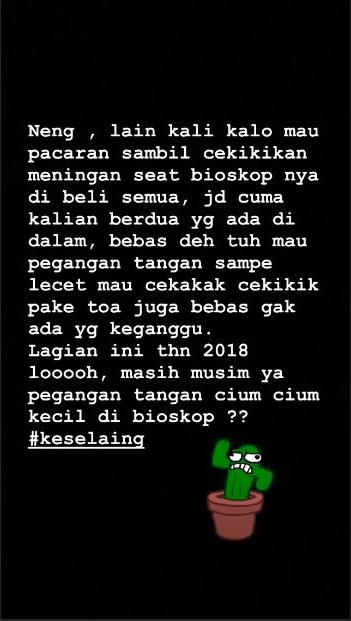 Curhat Melly Goeslaw yang terganggu saat menonton film bioskop