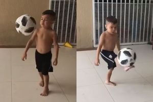 Aksi balita juggling bola ini keren abis, CR7 masa depan nih